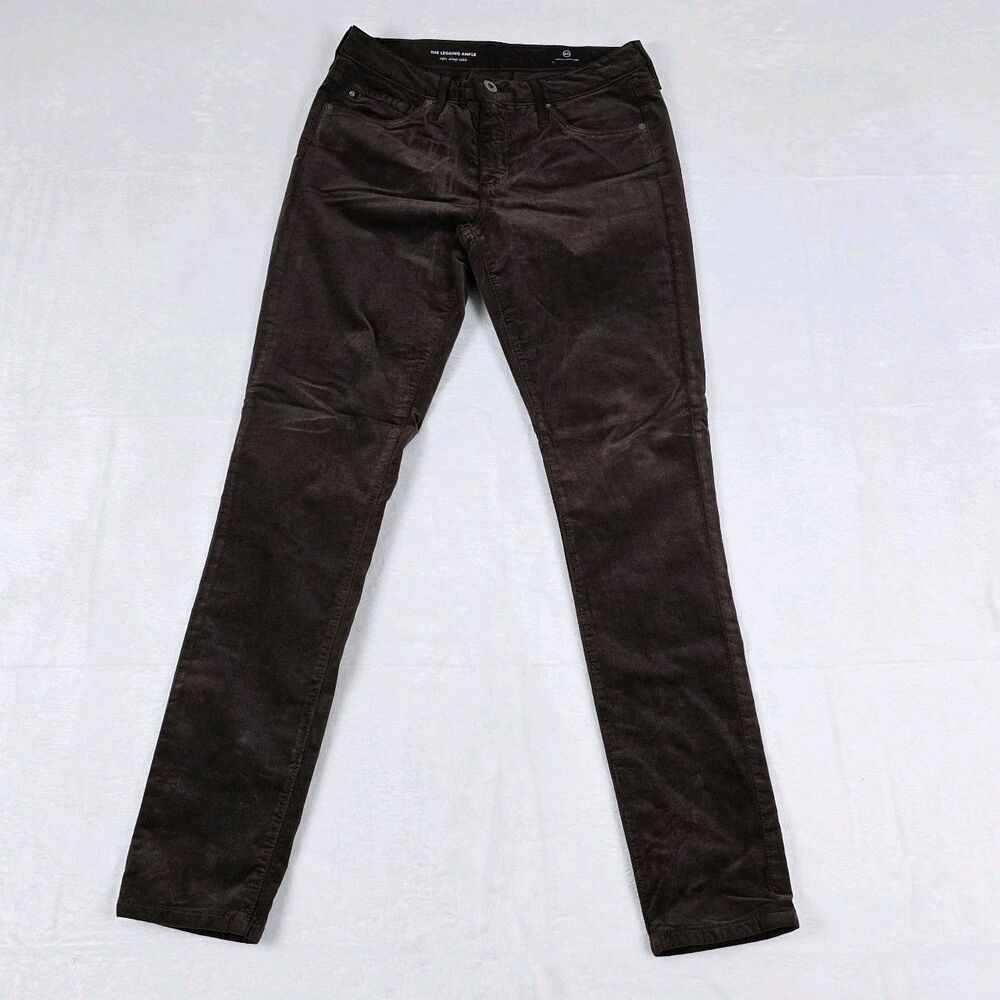 AG Goldschmied Corduroy Pants Women’s Brown Size 27 Low Rise Skinny Stretch